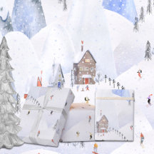クリスマススノーマウンテンスキーヤーのためのゴースキー