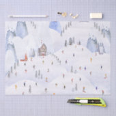 クリスマススノーマウンテンスキーヤーのためのゴースキー 薄葉紙 (クラフト)