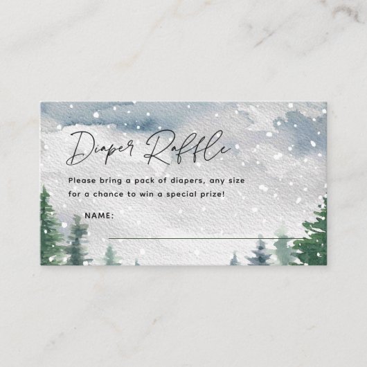 クリスマススノーマウンテン冬おむつラッフル エンクロージャーカード (正面)