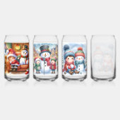 クリスマススノーマンのドリンクウェアセット ガラス缶 (裏面)