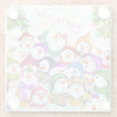 クリスマススノーマンズガラスコースター ガラスコースター (裏面)