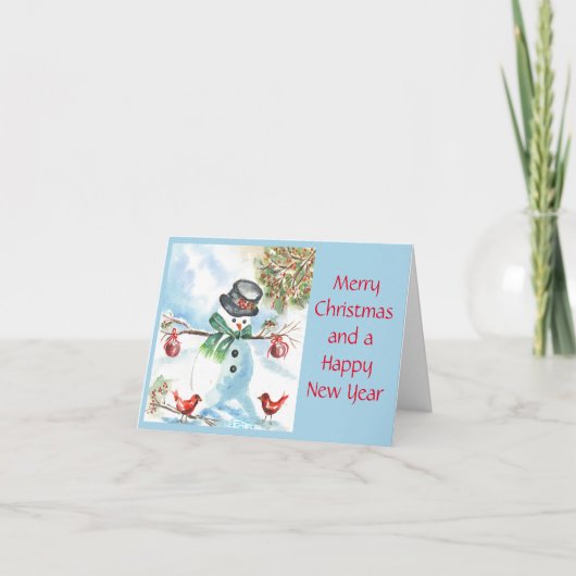 クリスマススノーマン深紅色 シーズンカード (正面)