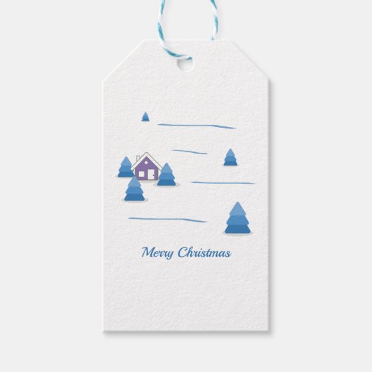 クリスマススノーランドスケープギフトラベル ギフトタグ (正面)