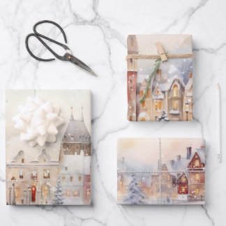 クリスマススノーランドスケープ ラッピングペーパーシート
