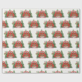 クリスマススノーレッドトラックゴールデンドールズ ラッピングペーパー (フラット)