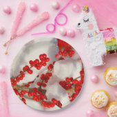 クリスマススノーレッドホリデーベリークリスマス ペーパープレート (パーティー)