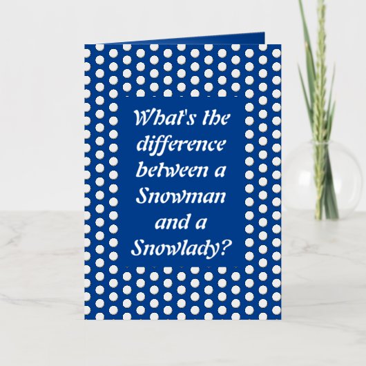 クリスマススノーレディージャグリングスボーおもしろいルカスタムズ 箔グリーティングカード (正面)