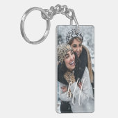 クリスマススノー写真&脚本文字フ最高のレンド キーホルダー (正面左)