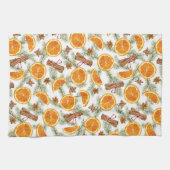 クリスマススパイスオレンジのシナモンとアニス キッチンタオル (横)