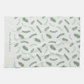 クリスマススパイスパターパーソナライズされたンホリデー キッチンタオル (横)