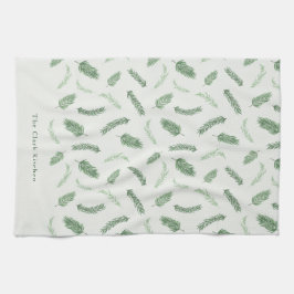 クリスマススパイスパターパーソナライズされたンホリデー キッチンタオル