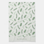 クリスマススパイスパターパーソナライズされたンホリデー キッチンタオル (縦)