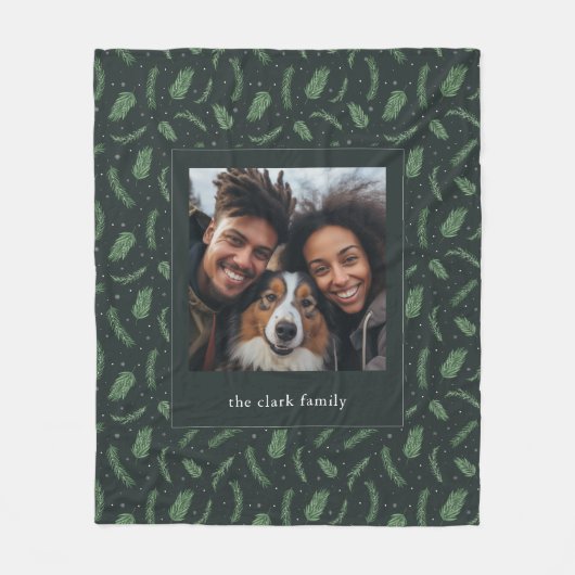 クリスマススパイスパターンフォトギャラリーカスタム フリースブランケット (正面)