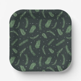 クリスマススパイスパターンホリデーパーティー ペーパープレート