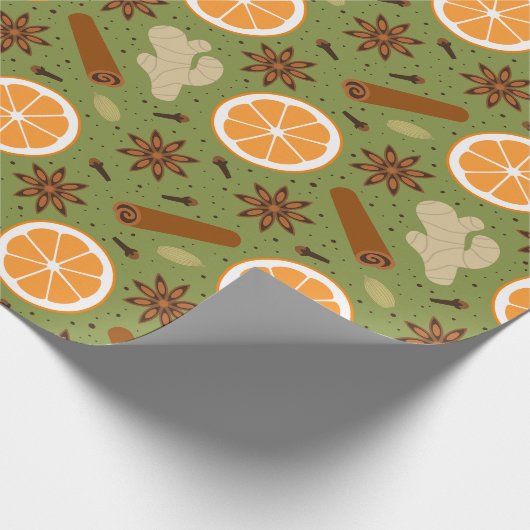 クリスマススパイス ラッピングペーパー (角)