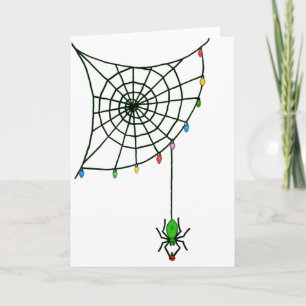 クリスマススパイダーの巣のイルミネーション ゴスホリデー カード