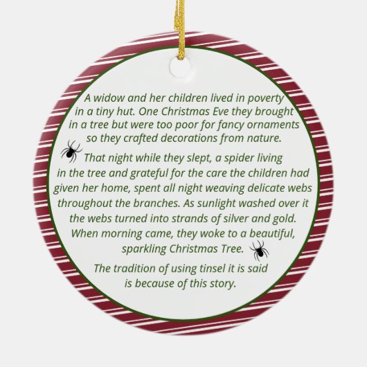 クリスマススパイダーストーリー紙オーナメント セラミックオーナメント (裏面)