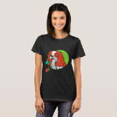 クリスマススパニエル犬デザイン – かわいい動物ティー Tシャツ (正面フル)