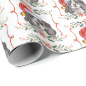 クリスマススパニエル犬ドッグラッピング紙 ラッピングペーパー (ロールコーナー)