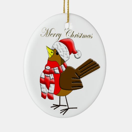 クリスマススパローおもしろいオーナメント セラミックオーナメント (右)
