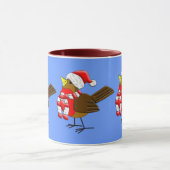 クリスマススパローキュートおもしろい飲みマグカップ マグカップ (中央)