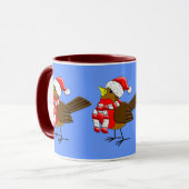 クリスマススパローキュートおもしろい飲みマグカップ マグカップ (正面左)
