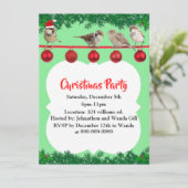 クリスマススパローパーソナライズされた 招待状 (スタンド正面)