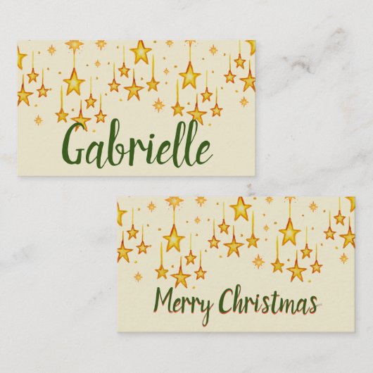 クリスマススパーソナライズされたターズ プレイスカード (正面/裏面)