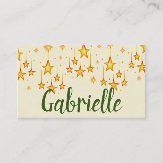 クリスマススパーソナライズされたターズ プレイスカード (正面)