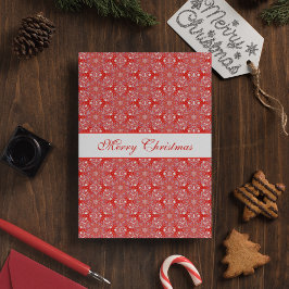 クリスマススパーソナライズされたノーフレーク星模様レッド シーズンカード