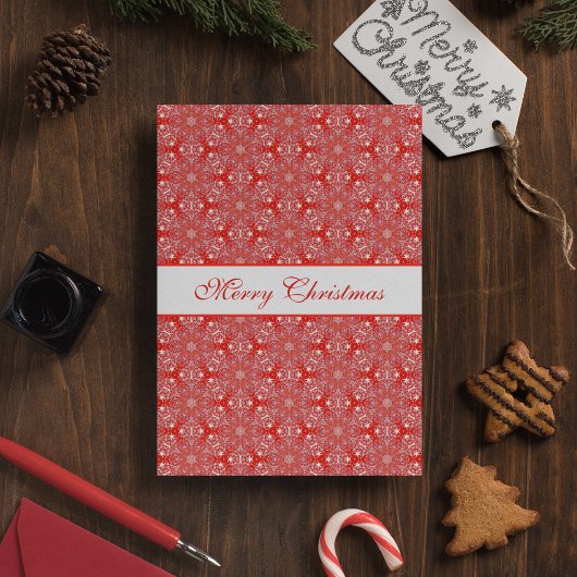 クリスマススパーソナライズされたノーフレーク星模様レッド シーズンカード