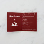 クリスマススピリチュアルの坊主用ブーケ カード (内部)