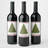 クリスマススピリッツの木のラ縁どイト ワインラベル (ボトル)
