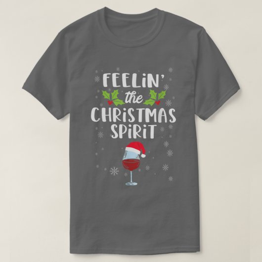 クリスマススピリットおもしろいドリンキ Tシャツ (デザイン正面)