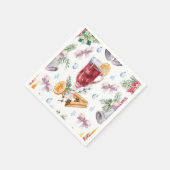 クリスマススピリットアルコールドリンクウォーター結婚カラー スタンダードカクテルナプキン (角)