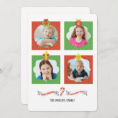 クリスマススピリットフォトフレームホリデーカード 招待状 (正面/裏面)