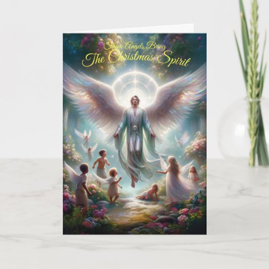 クリスマススピリット折り返しグリーティングカード カード (正面)