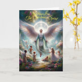 クリスマススピリット折り返しグリーティングカード カード (黄色い花)