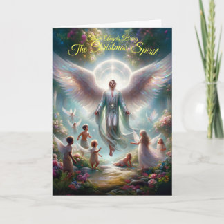 クリスマススピリット折り返しグリーティングカード カード