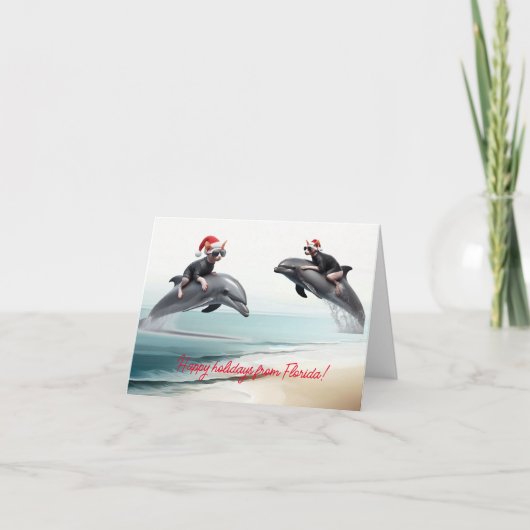 クリスマススフィンクスとドルフィンカード カード (正面)