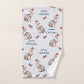 クリスマススフィンクス猫ギフト、クリスマス休日の装飾 ハンドタオル (ハンドタオル)