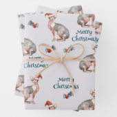 クリスマススフィンクス猫ギフト、クリスマス休日の装飾 ラッピングペーパーシート (インサイチュ)