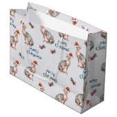 クリスマススフィンクス猫ギフト、クリスマス休日の装飾 ラージペーパーバッグ (正面アングル)