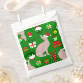 クリスマススフィンクス猫サンタ フェイバーバッグ (クリップ留めされた状態)