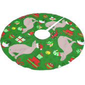 クリスマススフィンクス猫サンタ ブラッシュドポリエステルツリースカート (アングル)