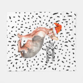 クリスマススフィンクス猫 フリースブランケット (正面(横))