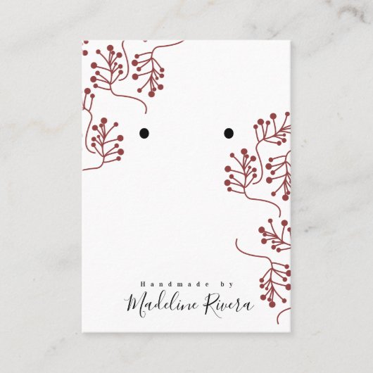 クリスマススプリグズアーティザンイヤリングディスプレイカード コーリングカード (正面)