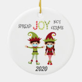 クリスマススプレッドジョイnot Germs小妖精や小人2020 セラミックオーナメント (裏面)