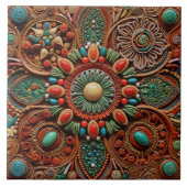 クリスマススペインの抽象芸術テラコッタアート タイル (正面)