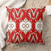 クリスマススペシャルの赤と白の生地パターン クッション (ブランケット)